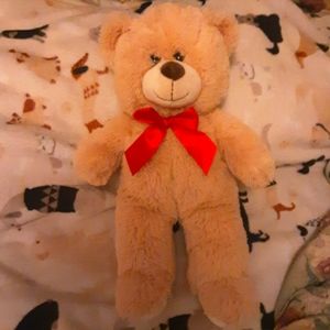 HP!🥳Kelly Toy EUC Plush Teddy Bear Red Ribbon bow Plushie Toy Stuffed Animal